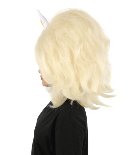 HPO Adult Women's Long Red Bob Wig | Straight Shoulder-Length Black Hair with Blunt Bangs, Included Accessory Set & Breathable Cap | Halloween, Anime Roleplay, Costume Party & Daily Wear