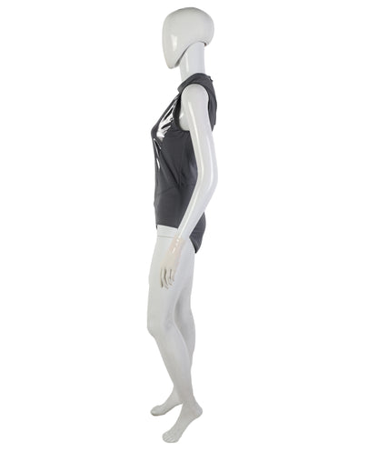 HPO Women's Classic Grey Bodysuit Costume | Women’s One Piece Swimsuit & Beach Wear Outfit | Well suited to Party & Club Wear