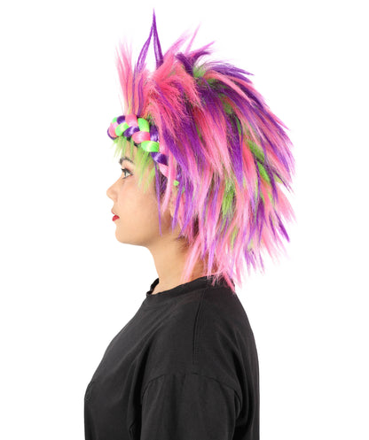 Burning Manstyle Funfur Costume Wig | Colorful Fluffy Playwear Hairpiece | Festival, Rave, Party & Creative Roleplay Accessory