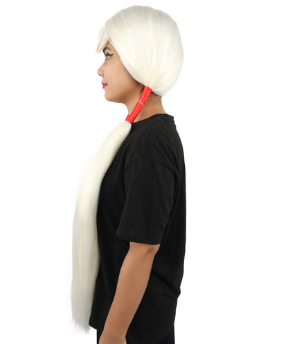 HPO Women's Extra Long Pigtail Wig | Multicolor Options | Floor Length Straight Twin Tails with Bangs, Heat Friendly Synthetic Fiber & Adjustable Cap | Halloween, Fairy Roleplay, Magical Girl Theme, Theater & Carnival