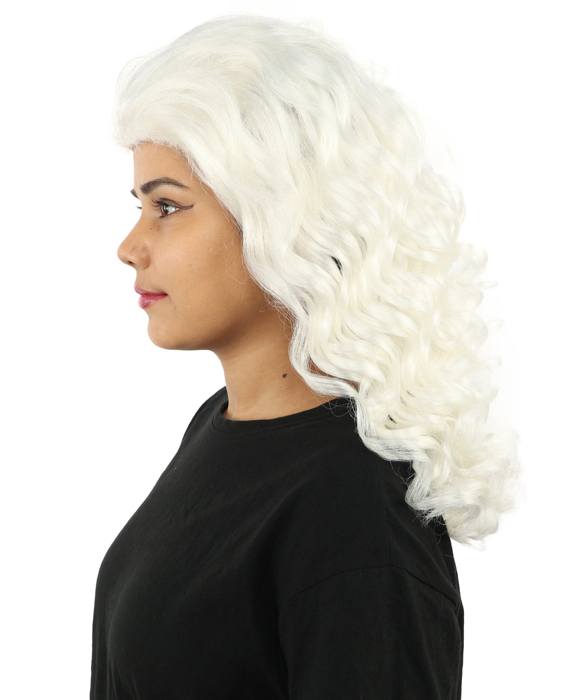 HPO Adult Women’s 16-Inch Medium Wig with Soft Curls | Multiple Color Options | Ideal for Cosplay, and Themed Events | Elegant, Versatile Hairpiece for Various Looks