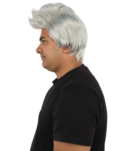HPO Men's Brain Slug Orange Wig | Medium Spiked Synthetic Hair with Attached Green Alien Plush and Messy Texture | Sci-Fi Cosplay, Halloween, Cartoon Theme Party, and Funny Costume Accessories