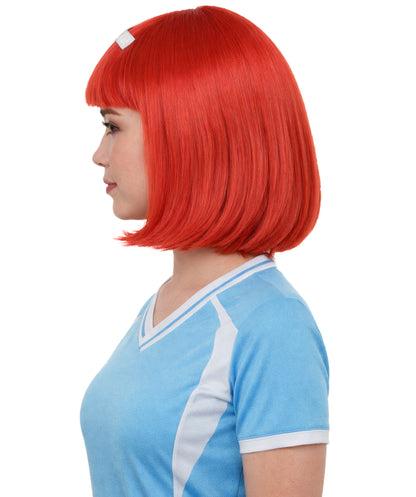 Switzerland Flag Sport Party Bob Wig | Sexy Halloween Wigs | Premium Breathable Capless Cap