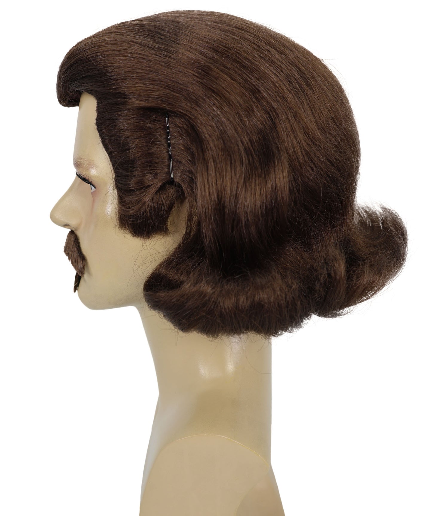 Men's Black Slick Back Dutch Van Der Linde Wig – Red Dead Redemption Inspired Costume Wig for Cosplay & Halloween – Realistic Long Curly Slick Back Hair Wig for Men