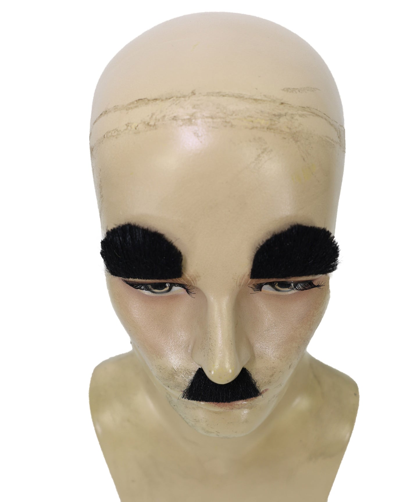 HPO Men's Silent Movie Star Mustache & Eyebrows Set | Classic Mustache and Eyebrow Costume Accessory for Men | Halloween, Cosplay, Stage & Parties