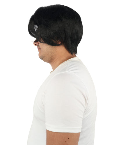 HPO Men’s Blonde Wig with Long Side Bangs  | Flame-retardant Synthetic | Ideal for Cosplay, Halloween & Party Looks