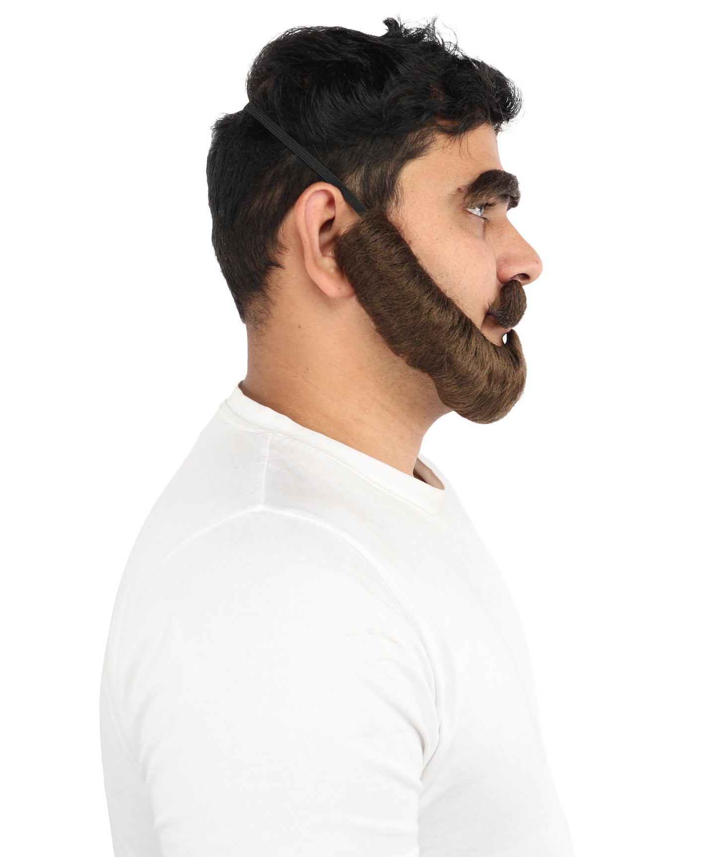 HPO Men's Historical Fake Beard Mustache & Eybrow Set | Thick Eyebrows Mustache Combo Synthetic Fiber | Party Halloween Cosplay Theater Drag Performance Costume Events