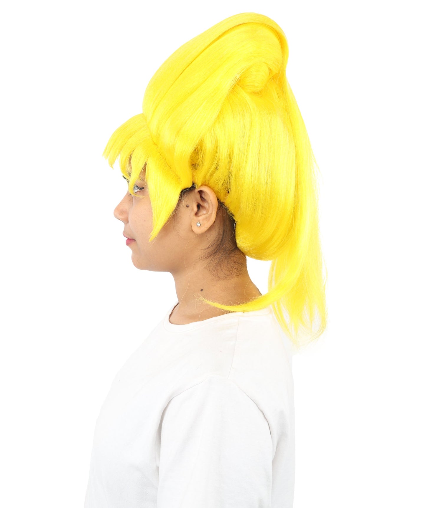 HPO Adult Women's Avant-Garde Bouffant Wig | Multiple Color Options | Create of synthetic fiber, massive smooth updo with micro bangs, breathable base | Party, Halloween, theater, drag, performance, costume events