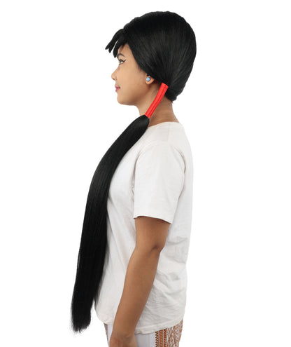 Women's Extra Long Pigtail Wig | Multicolor Options | Floor Length Straight Twin Tails with Bangs, Heat Friendly Synthetic Fiber & Adjustable Cap | Halloween, Fairy Roleplay, Magical Girl Theme, Theater & Carnival