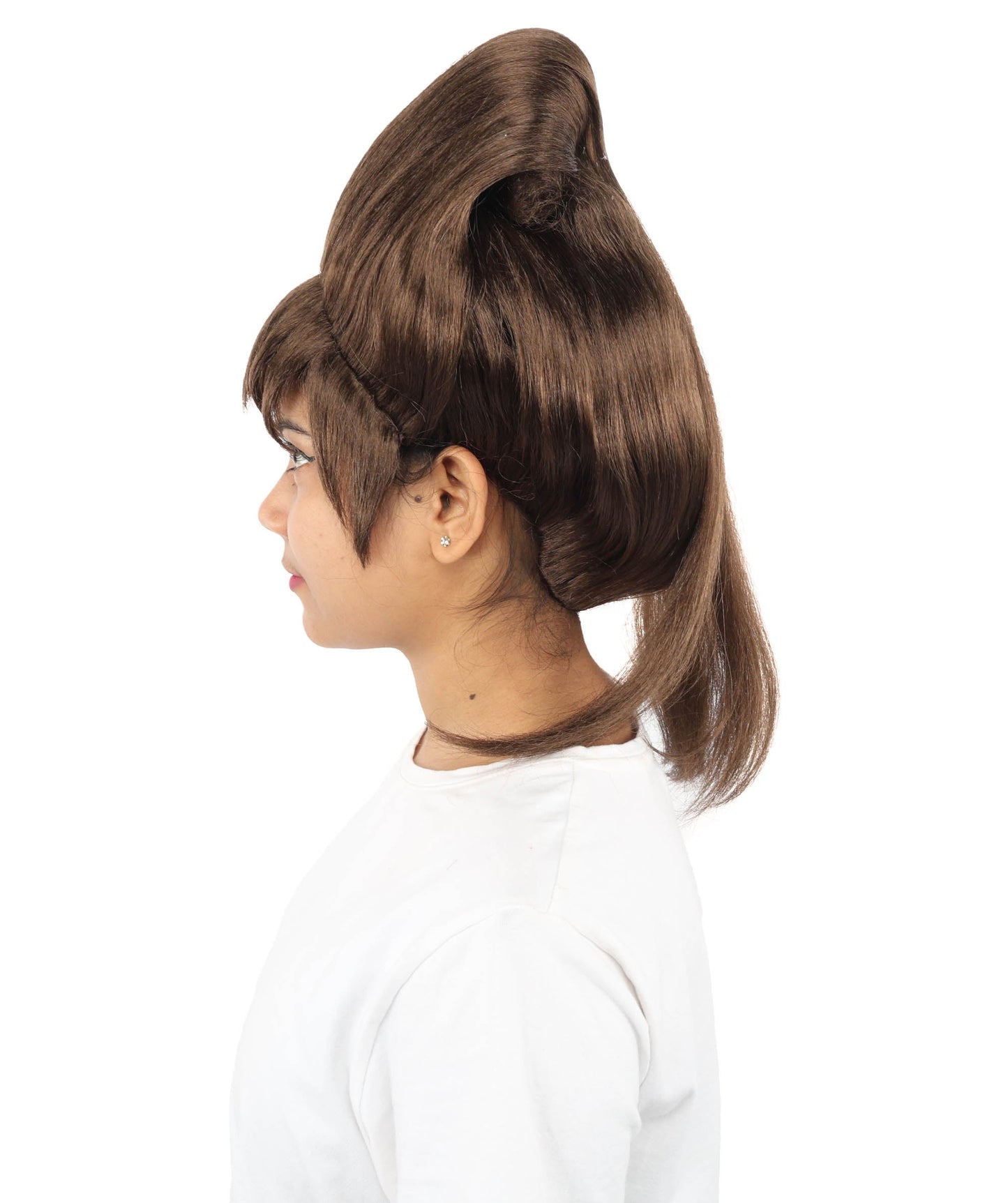 HPO Adult Women's Avant-Garde Bouffant Wig | Multiple Color Options | Create of synthetic fiber, massive smooth updo with micro bangs, breathable base | Party, Halloween, theater, drag, performance, costume events