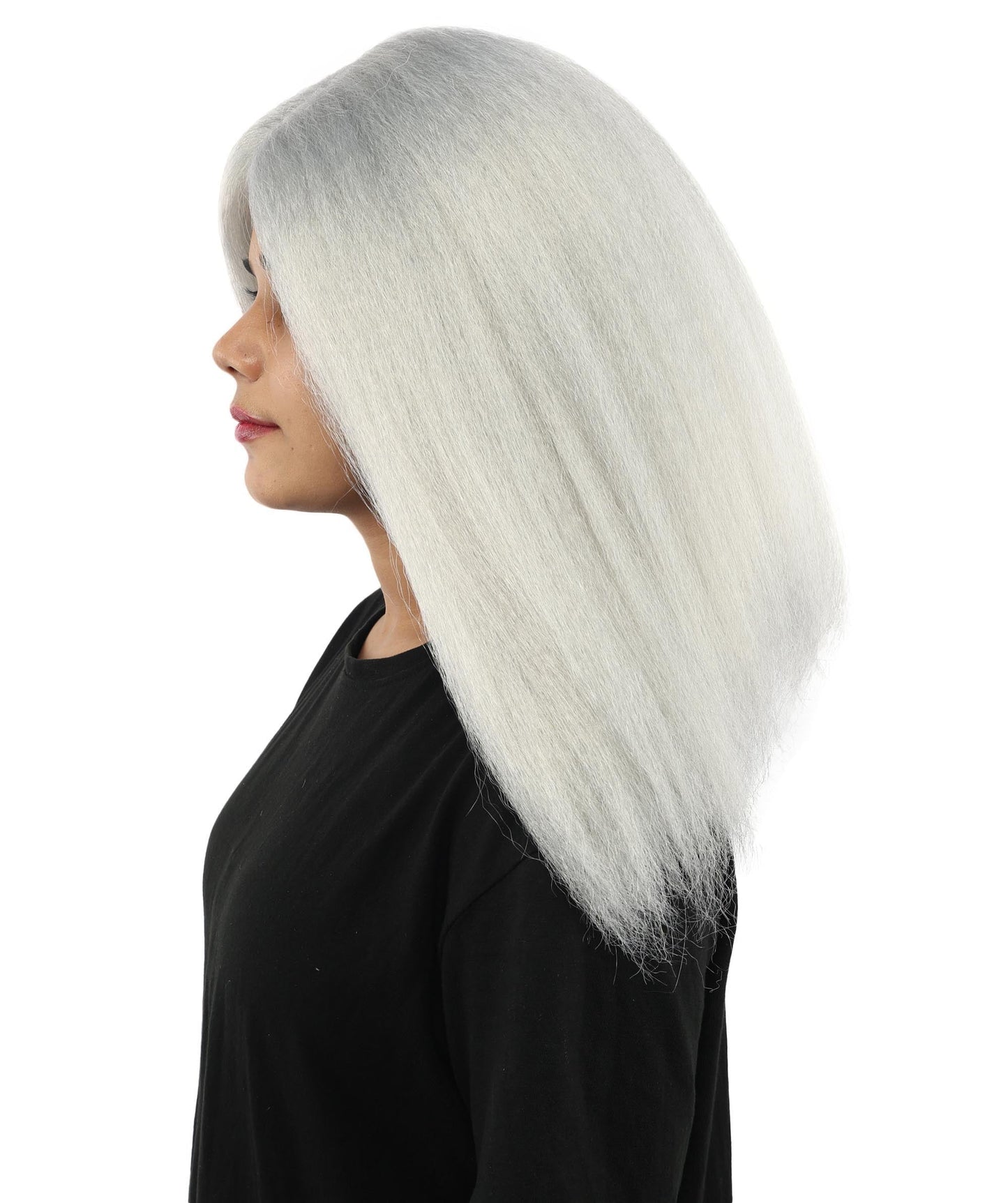 HPO Adult Women's Long Rounded Cartoon Hair Wig | Multiple Color Options | Bubble Bob, Deep Side Part, Heat Friendly Synthetic Strands & Breathable Net | Fancy Dress, Stage Show, Animated Character Events, Halloween & Festival