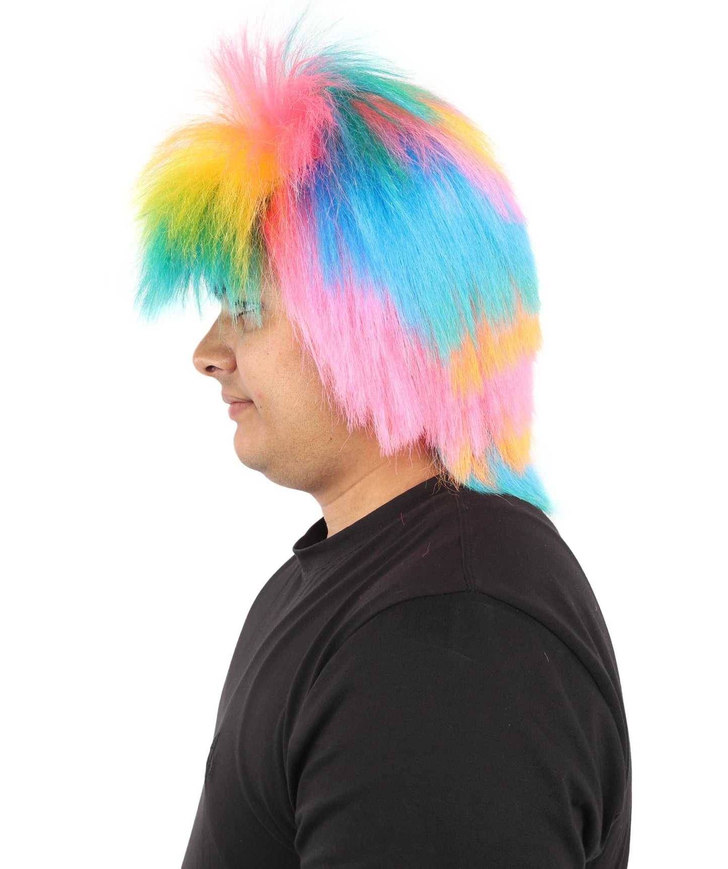 Spiky Punk Rock Wig | Multi layered straight synthetic fibers with extensive vertical volume and capless construction | Essential for theatrical stage drag performance costume events and party