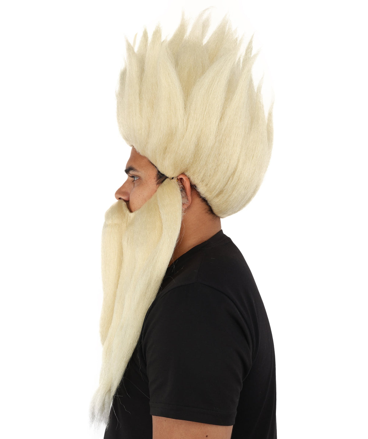 Wild Man Wig Beard & Mustache Set | Voluminous Multicolor Options Messy Hair with Matching Facial Hair, Synthetic Fiber & Breathable Cap | Halloween, Jungle Roleplay, Theater, Carnival & Costume Party
