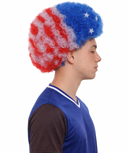 United States Sport Afro Fun Wig | Patriotic Afro Wig