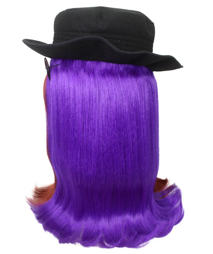 Brown & Purple Straight Creature Wig