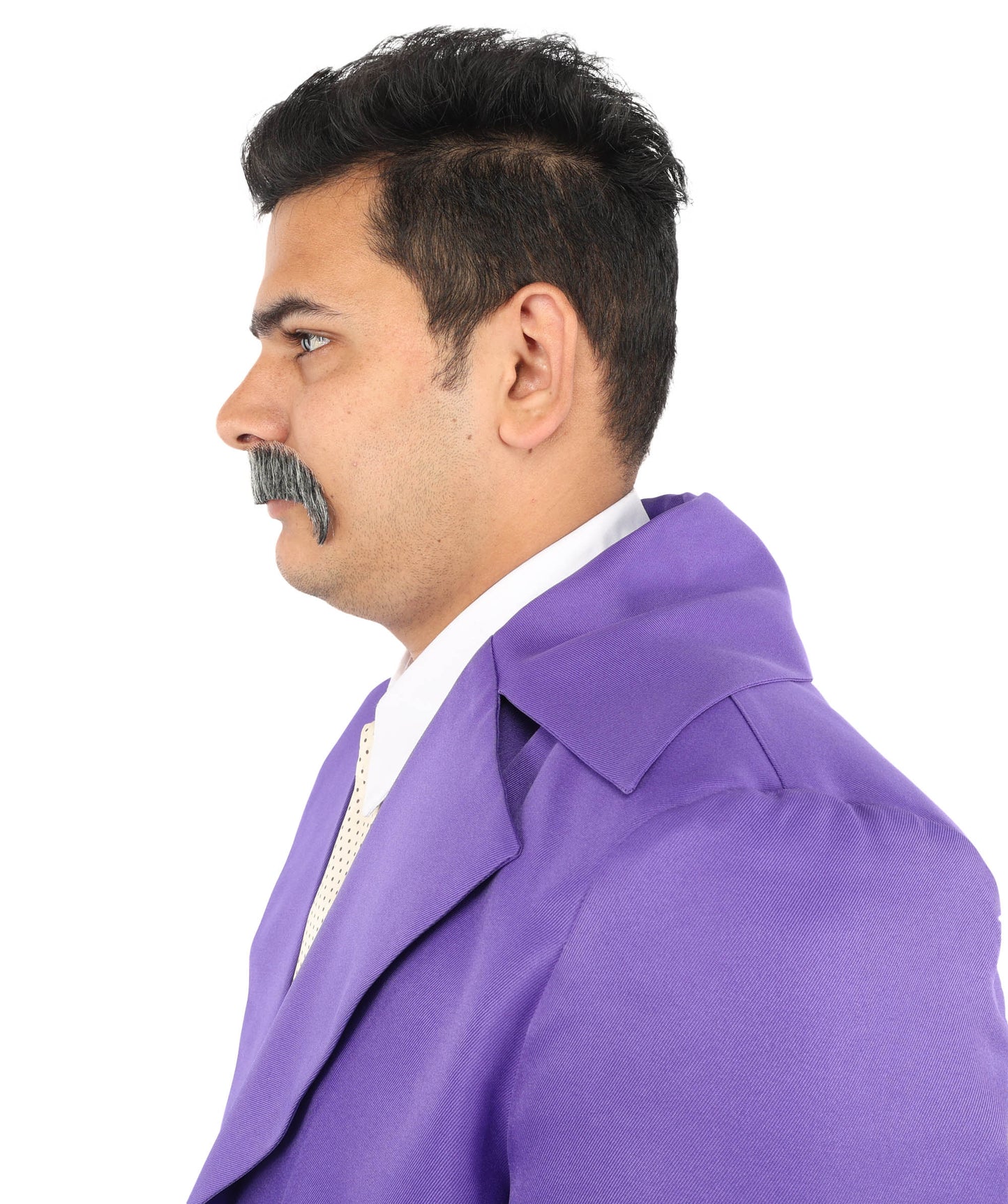 HPO  Men's Horseshoe Fake Human Hair Mustache | Facial Hair Multiple Colors Options