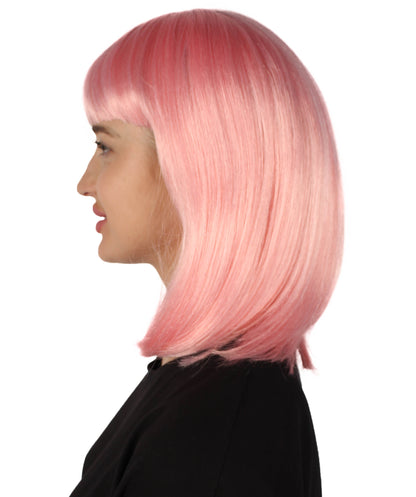 HPO Women's Shoulder Length Bob Wig Collection | Straight Halloween Wig Multiple Color Option | Premium Breathable Capless Cap