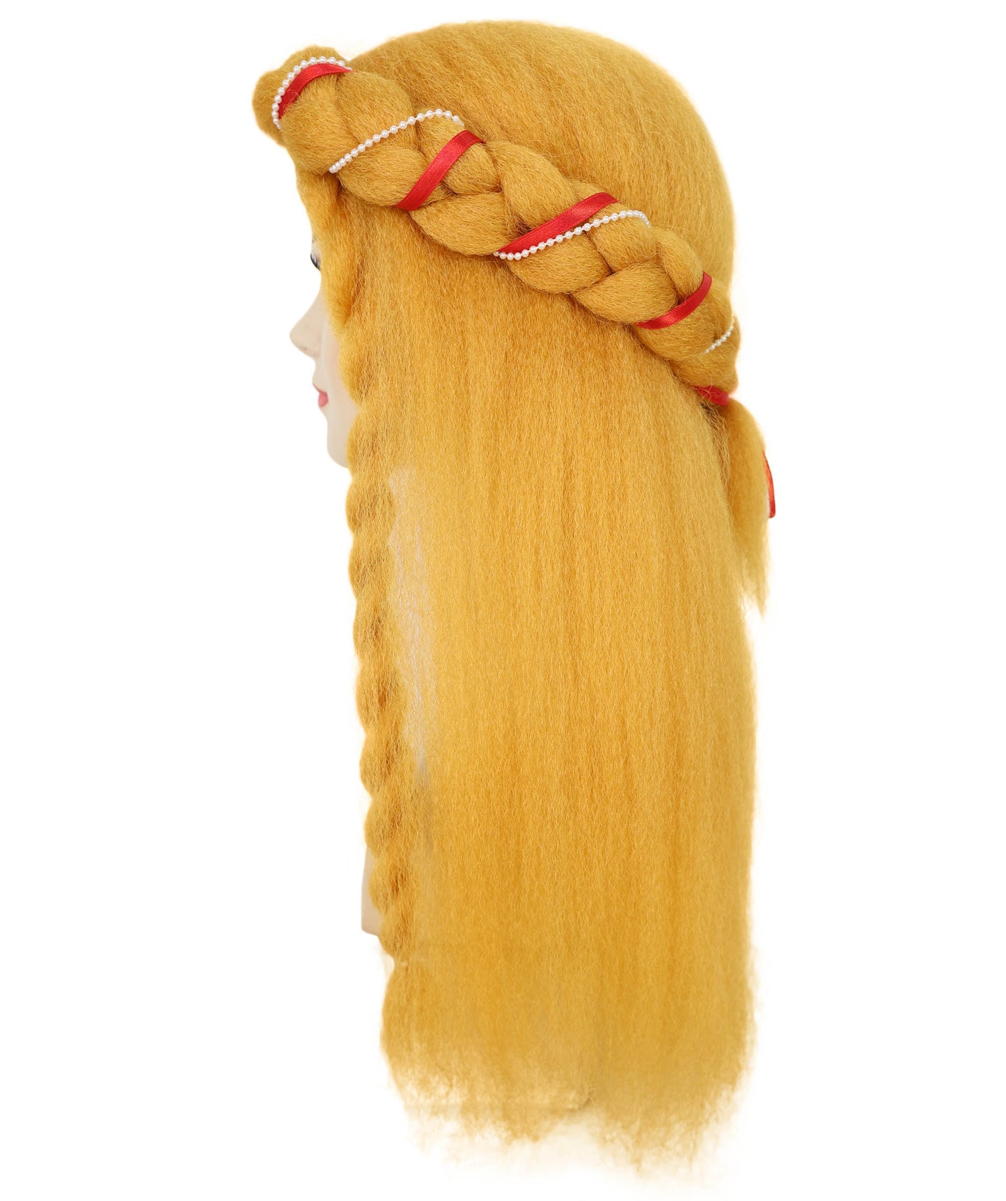 Women’s Long Blonde Braided Headband Wig | Medieval Princess, Fantasy Maid, Renaissance Hairpiece | Breathable Capless Cap