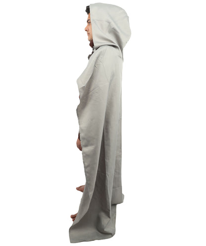 HPO Men's Fictional Character Long Grey & Brown Costume, Perfect for Halloween, Flame-retardant Synthetic Fabric