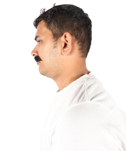 HPO Men's German Physicist Mustache Set Gray Fancy Facial Hair