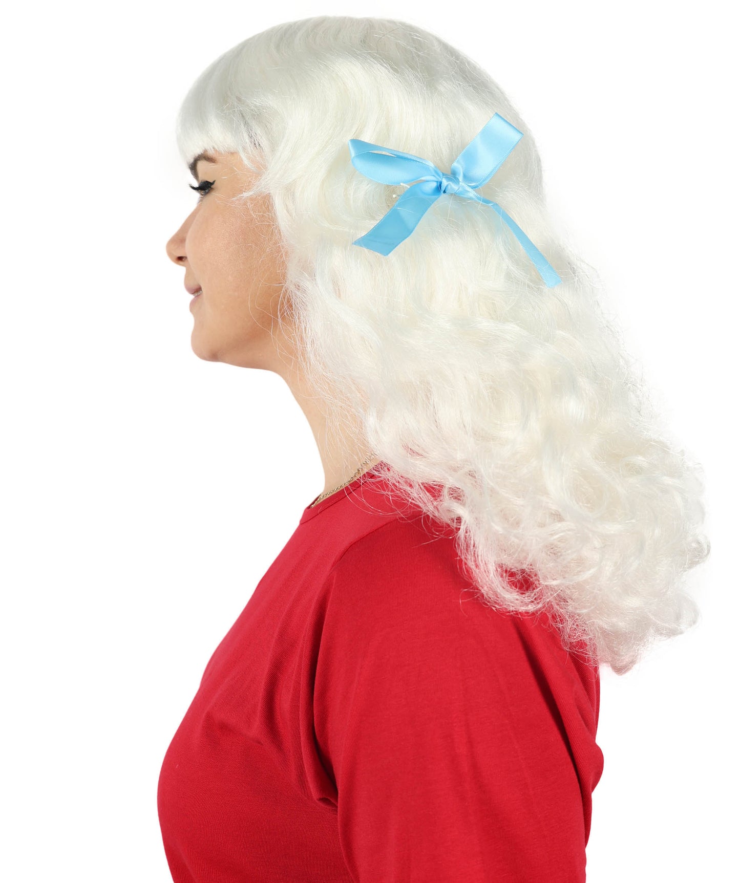 Multiple color option Wig / Blue Ribbons | Premium Breathable Capless Cap