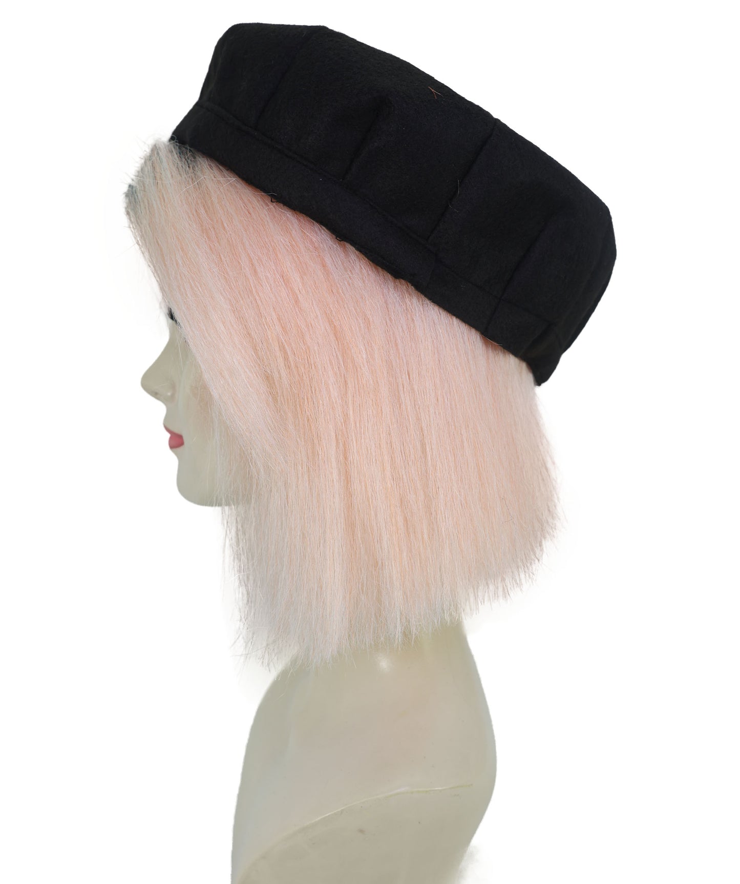HPO Women’s 13 Inch Short Coral and Black Bob Wig with Cap | Flame-retardant Synthetic Fiber | Lightweight Capless Design for Halloween and Cosplay