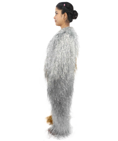 HPO Teen Extreme Hairy Two Part Costume Bundle & Mask Set - Full-Body Hair Suit Extra-Long Costume Wig for Halloween, Cosplay & Parties - Multiple Color Options