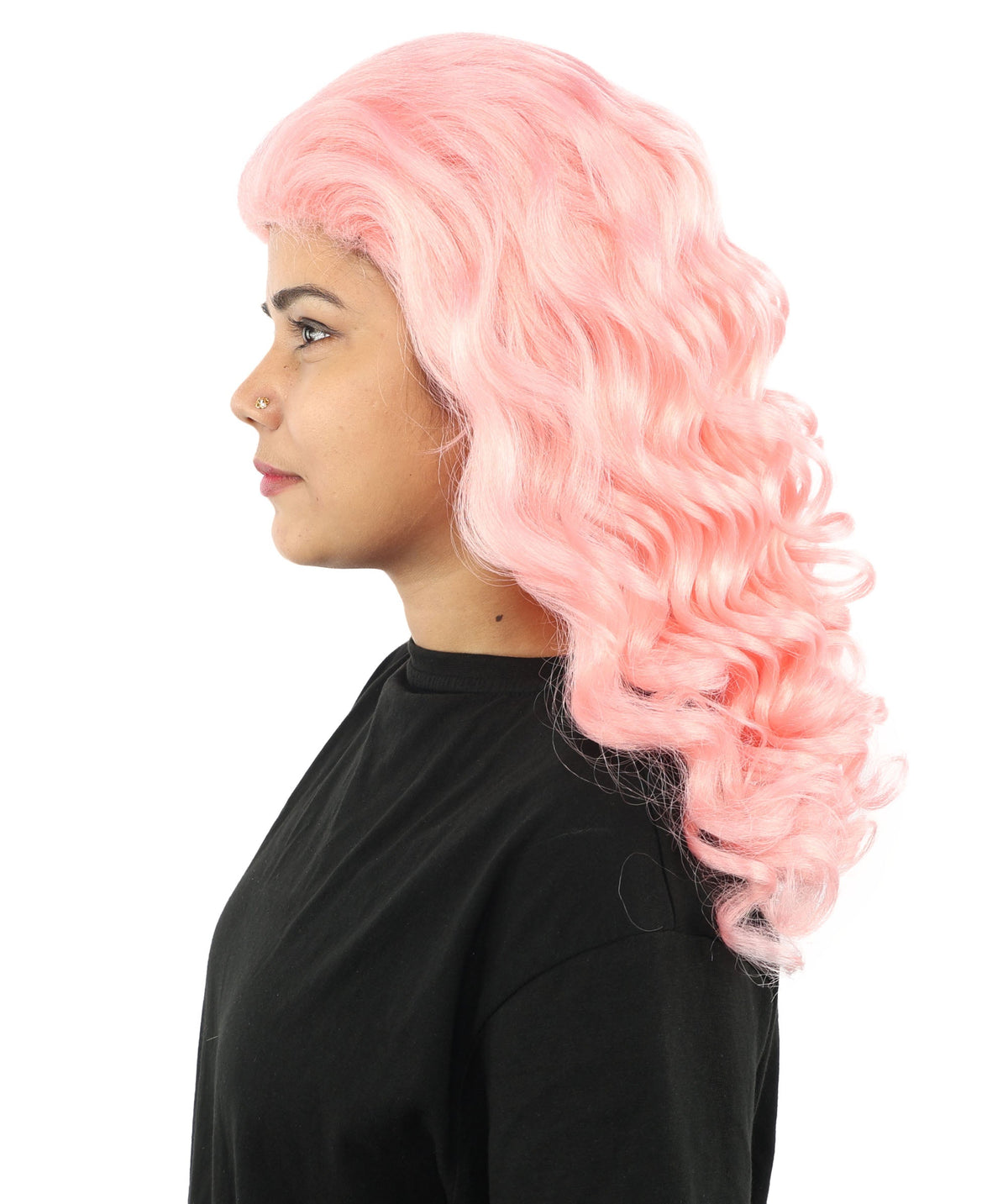 HPO Adult Women’s 16-Inch Medium Wig with Soft Curls | Multiple Color Options | Ideal for Cosplay, and Themed Events | Elegant, Versatile Hairpiece for Various Looks