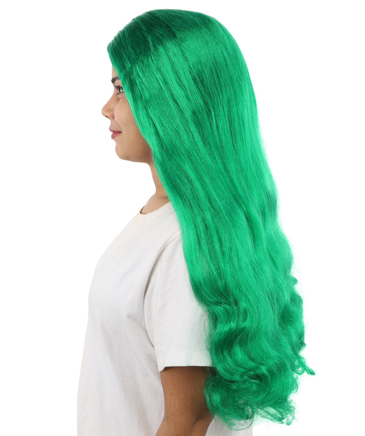 HPO Adult Women's Long Wavy Wig | Multiple Color Options | Center Parted Ginger Curls with Voluminous Ends, Heat Resistant Synthetic Fiber & Breathable Cap | Halloween, Teen Roleplay, Theater, Themed Party & Costume Events