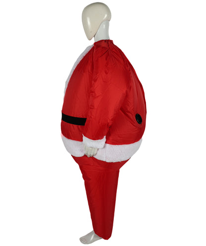HPO Adult Men's Inflatable Santa Claus Costume | Christmas Holiday Outfit with Fan & Comfortable Fit