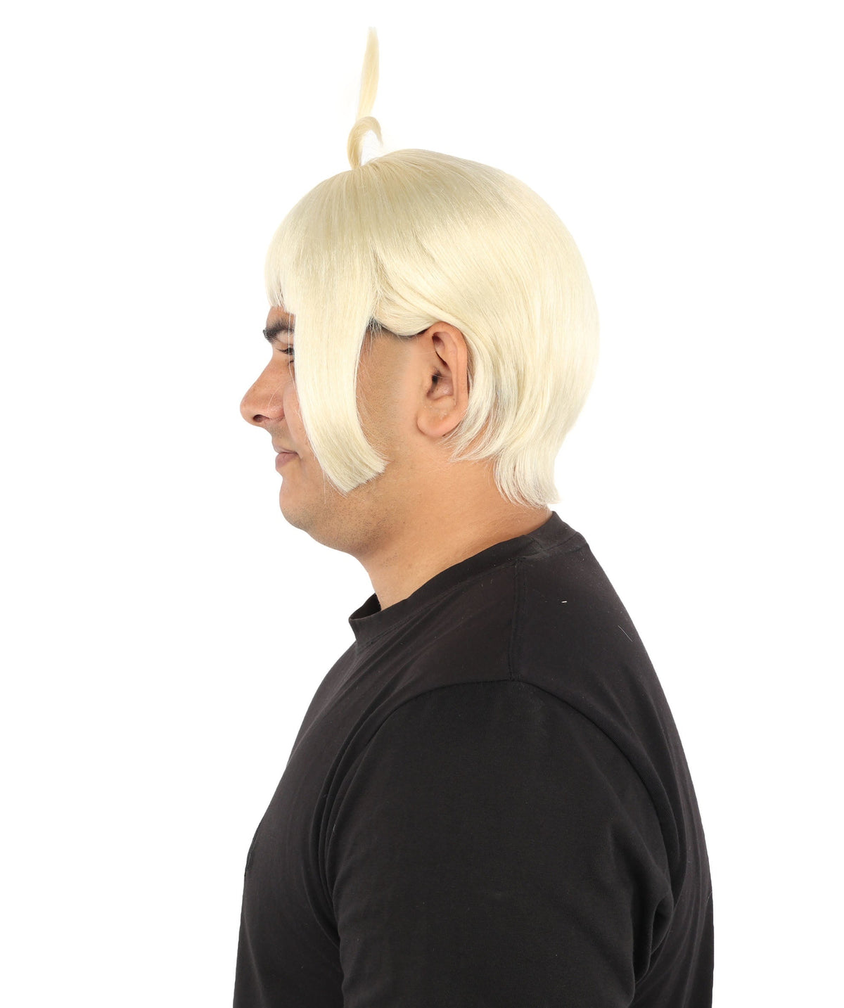 HPO Adult Men's Sleek Blunt Bob Wig | Multicolor Options | Solid color hue, create of synthetic fiber, straight smooth texture with bangs, breathable base | Party, Halloween, theater, drag, performance, costume events