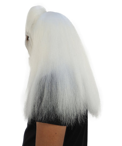 HPO Unisex Extreme Hairy Person Costume, Mask and Bundle - Full-Body Hair Suit Extra-Long Ash Brown Costume Wig for Halloween, Cosplay & Parties