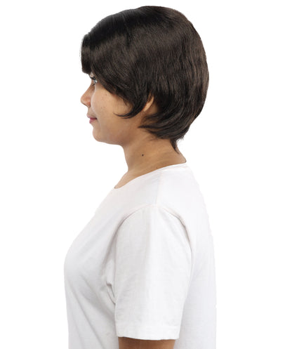 HPO Women’s 10-Inch Short Brown Wig | Celebrity Hairpiece for Costume, Cosplay, and Themed Parties | Sleek and Modern Hairpiece for Versatile Looks