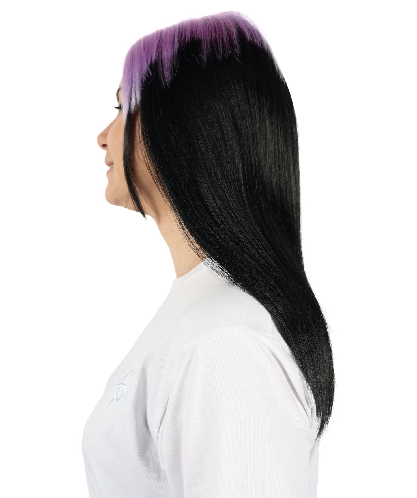 Billie Pop 80's Mullet | Black Wig with Neon Green Roots and Choppy Bangs | Premium Halloween Wig