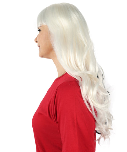 Singer Womens Long Wig | Wavy Pink & Black Wig | Premium Breathable Capless Cap