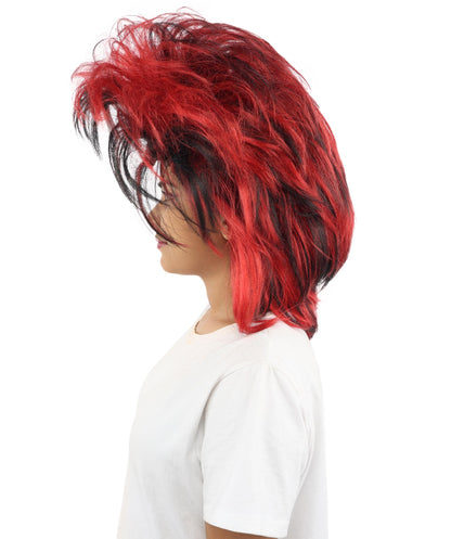 Adult Short Straight 80s Spiky Wig | Retro Punk Style Hairpiece with Breathable Cap | Ideal for Rock-Theme Parties, Cosplay & Halloween Events