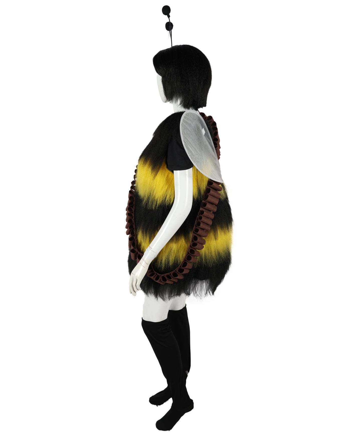 HPO Multicolor Short Killer Bee Costume | Suitable for Halloween | Synthetic Fabric