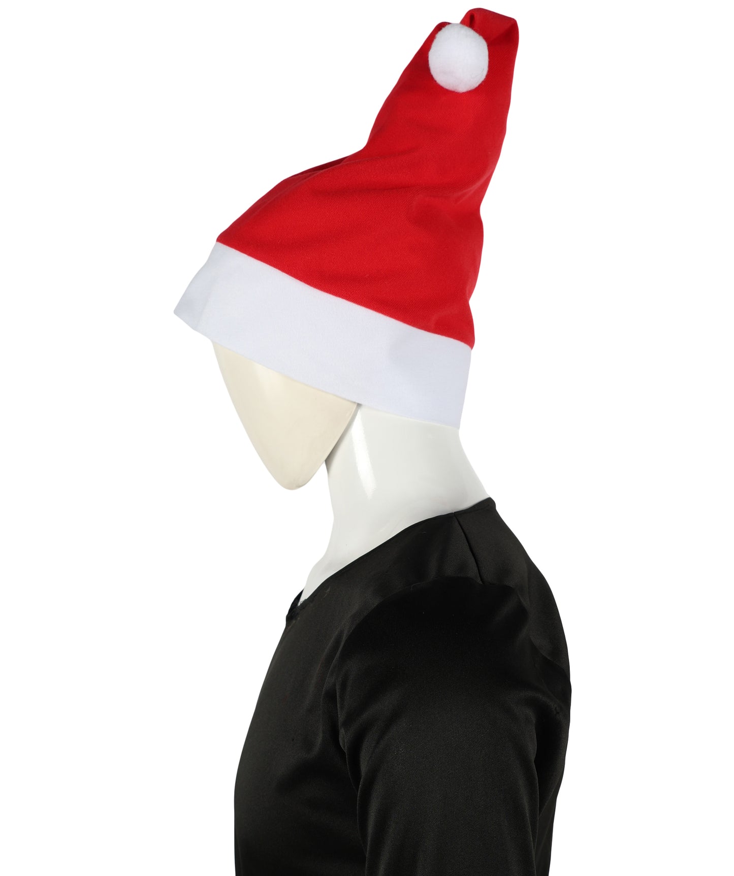 HPO Unisex Classic Velvet Christmas Santa Hat | Soft Red and White Festive Holiday Hat | Ideal for Holiday fun