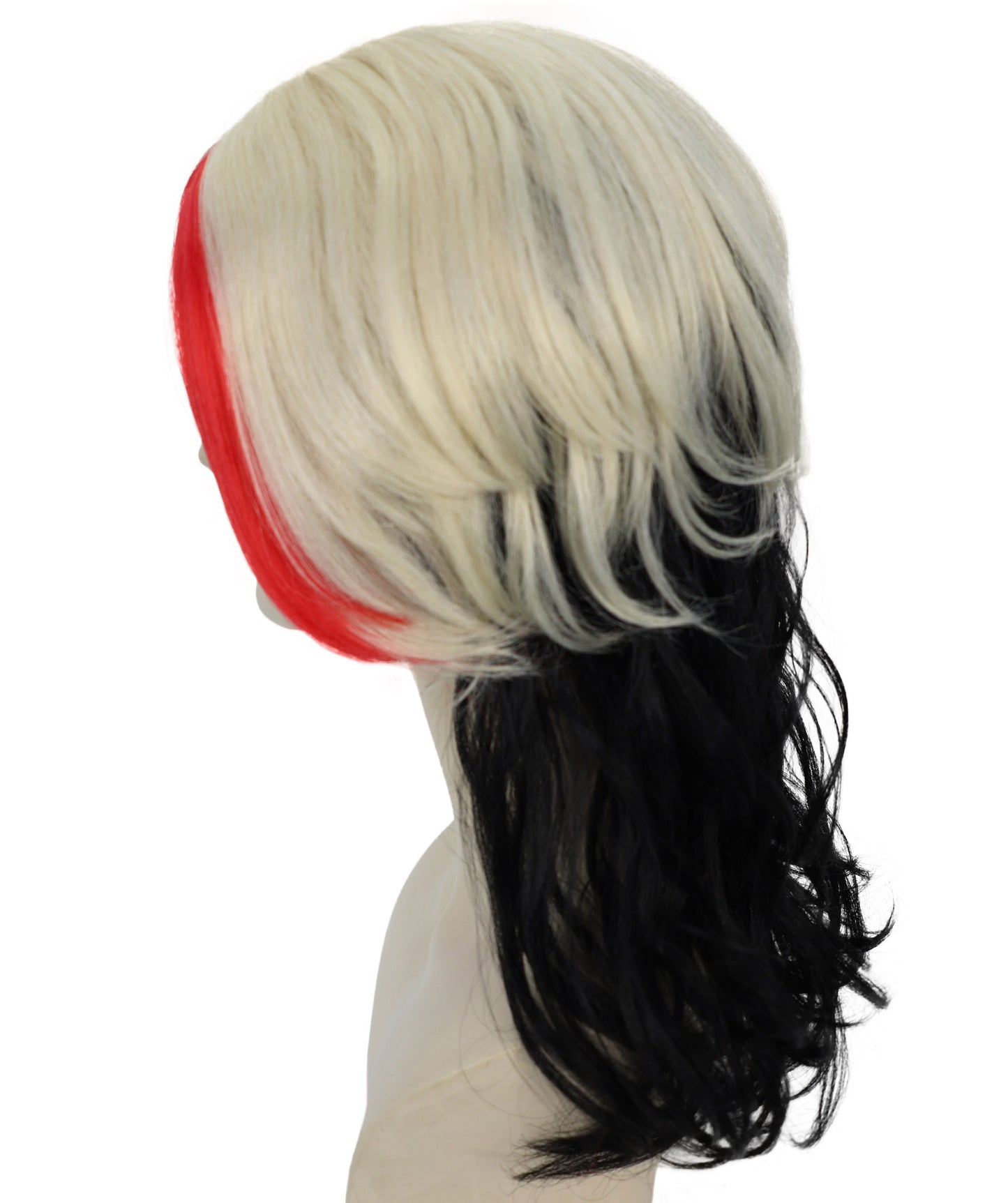 HPO Women’s Multicolor Shoulder-Length Wig | Bold Halloween Hair | Breathable Capless Cap