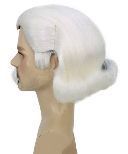 Men's Black Slick Back Dutch Van Der Linde Wig – Red Dead Redemption Inspired Costume Wig for Cosplay & Halloween – Realistic Long Curly Slick Back Hair Wig for Men