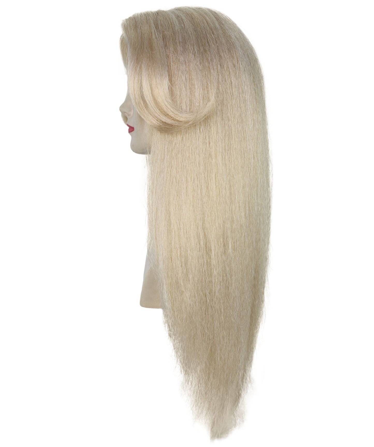HPO Adult Women's Glam Doll Style Blonde Long Straight Wig | Halloween and Cosplay Wig | Flame-retardant Synthetic Fiber
