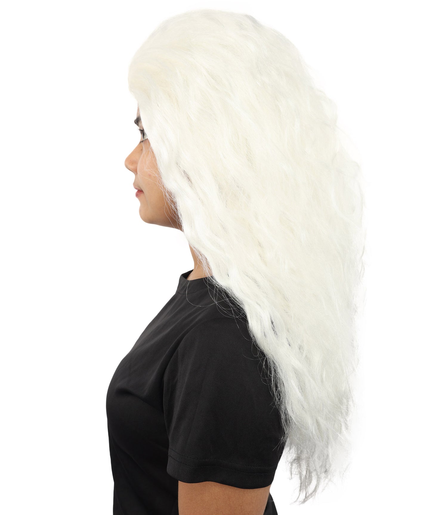 HPO Women’s Pink Long Wavy Wig | 25 Inch Long Hair with Capless Cap Design | Ideal for Playful at Halloween Cosplay, and Themed Parties