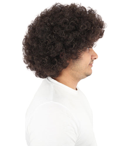 HPO Men's Multi-Color Options Curly Clown Wig | Flame-Retardant Synthetic Fiber and Standard Cap | Ideal for Parties, Cosplay, and Themed Events