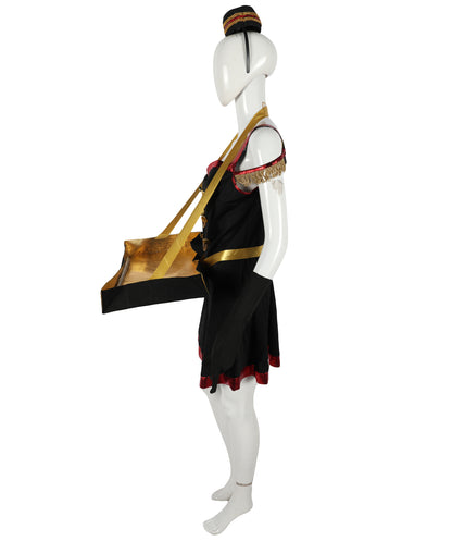 HPO Adult Women’s Vintage Cigarette Girl Costume – Satin Dress for Halloween, Theater, and 1920s Themed Events