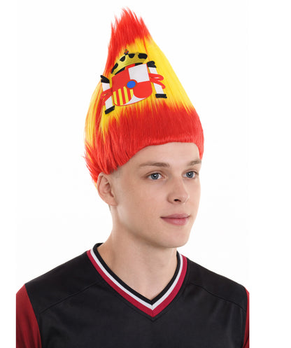 Spain Flag Sport Troll Wig | Red Yellow National Pride Wig | Premium Breathable Capless Cap