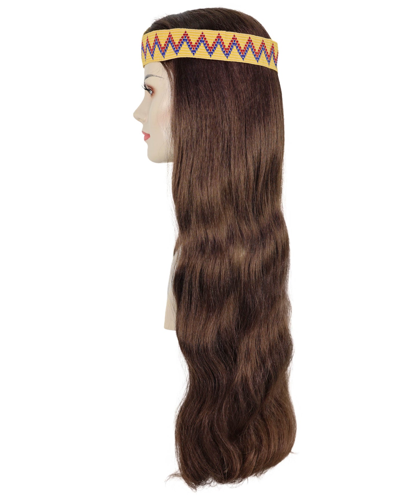 HPO Adult Female WIG Hippie Long with Headband – Boho Multiple Wigs Premium Breathable Capless Cap with Flame Retardant Synthetic Fiber Hair