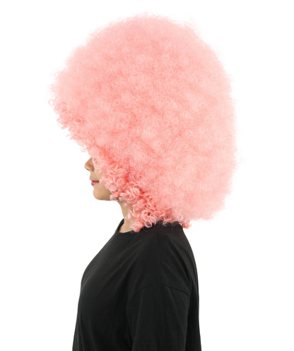 HPO Women's Giant White Glitter Afro Wig | Massive Puffy Sparkle Hair with Silver Sheen, Synthetic Fiber & Breathable Cap | Halloween, Troll Roleplay, 70s Disco Party, Theater & Funny Costume