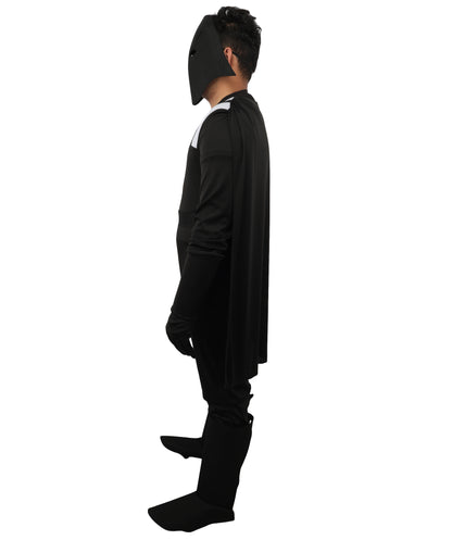 HPO Men's Youth Deluxe Black Evil Costume With Mask | Premium Tv Admired Outfit