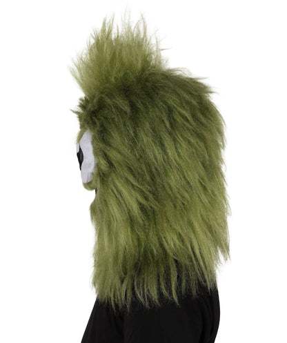 HPO Adult Unisex Olive Green Monster Soft Furry Full Costume, Bundel Set with Mask | Cosplay Mask | Flame-retardant Synthetic Fabric
