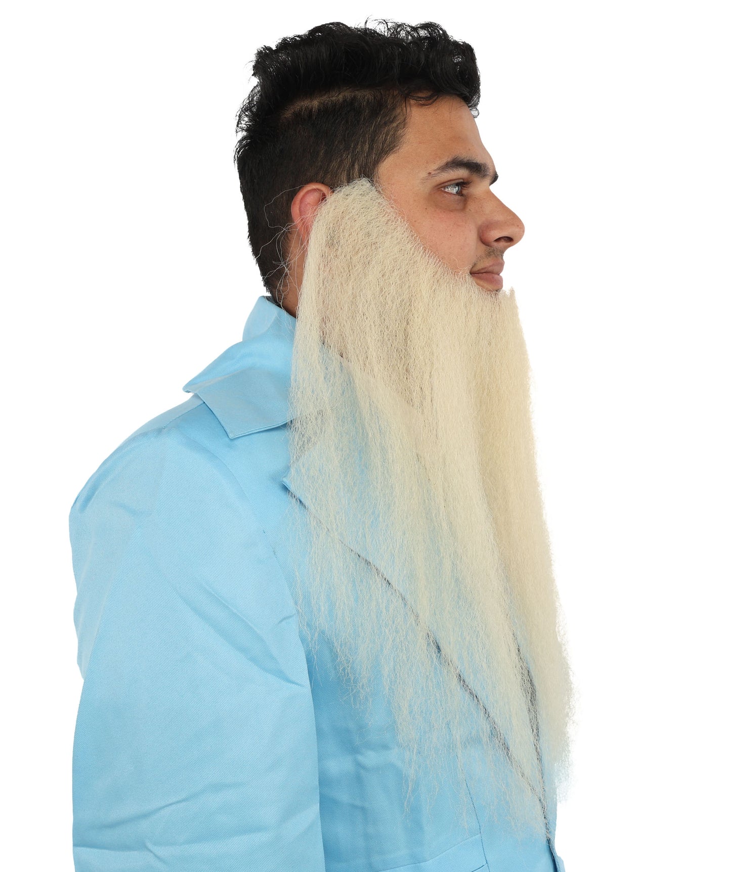 HPO Adult Men's Blonde Human Hair Long Beard I Facial Hair I Perfect for Halloween and Cosplay